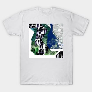 the landscape in concrete bedrock in collage architectural arts T-Shirt